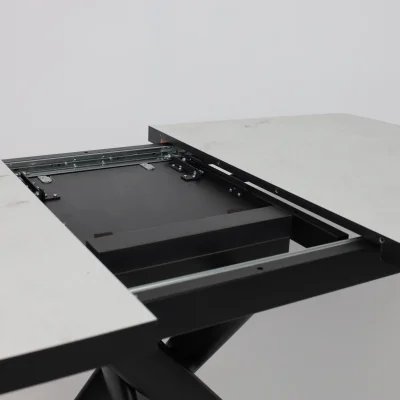 Стол LEONEL-130, раздвижной 130(165)х85, Кварцит-HPL/Черный_14