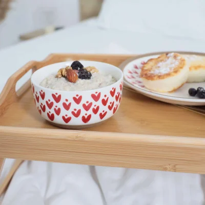 Миска-Боул LOVE PRINT, керамика, красный принт, d17*7,4см_12