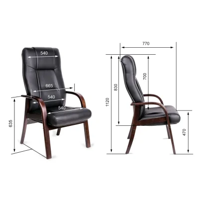 Кресло Bonn A/D  (орех темный) кожа (черная)_5