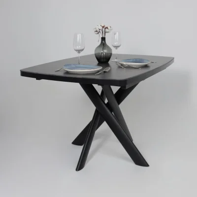 Стол LEONEL-130, раздвижной 130(165)х85, STONE BLACK ST CER/Черный_6