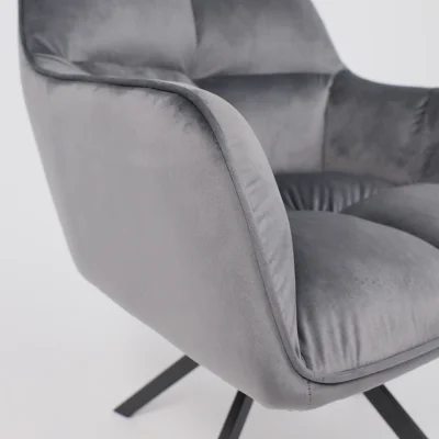 Кресло VIRGINIA, поворотное, велюр, тем.-серый HCJ-40/черный_14