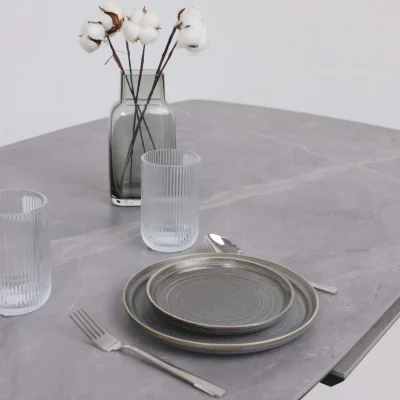 Стол НОТР ДАМ MODERNE, керамика 0 кат. 1400(1800)*850, Камень серый Greys Grey/Черный матовый_10