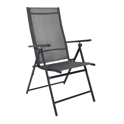 Кресло складное садовое CATANIA, серый/черный фотография