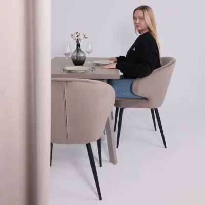 Стол BORG-120, раздвижной 120(160)х80, Бежевый камень-HPL/Капучино_2