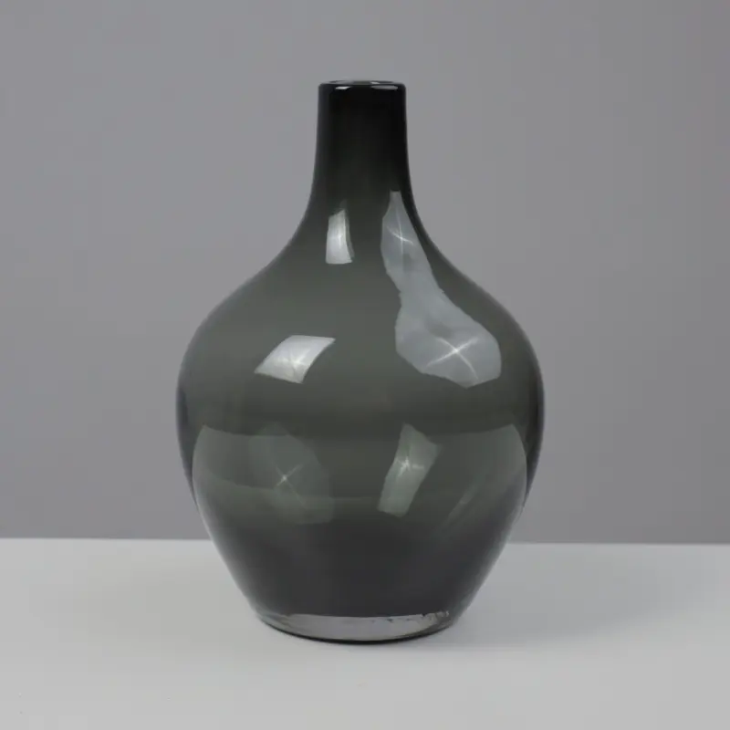 Ваза стеклянная EMBER, дымчатый, 13*20см_preview_4