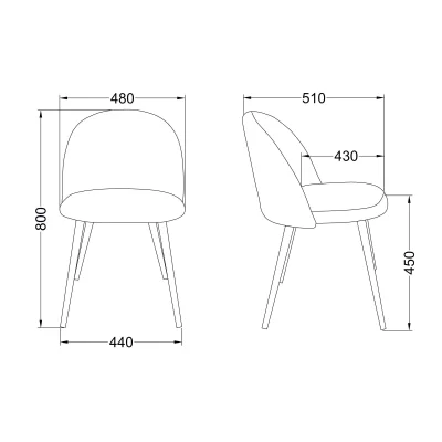 Стул HONNOR,  светло-серая ткань 1701-26/черный_2