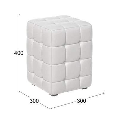 Пуф АРИСТО, кожзам белый, 300х300х400_3