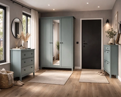 Прихожая Сага, темно-бирюзовая. Комплект №2_1