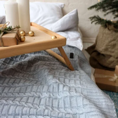 Наволочка вязаная "Косы" 40*40, цвет сумерки_6