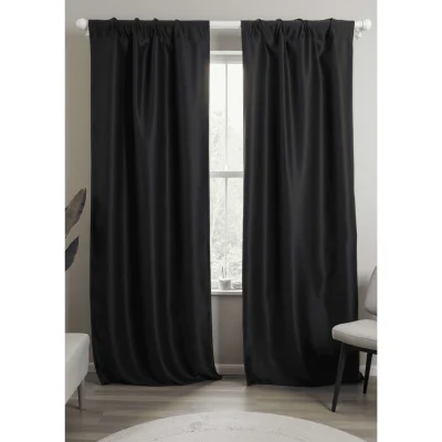 Комплект штор "Блэкаут" 1,5+1,5х2,7м на универсальной ленте, цвет чёрный янтарь (арт.888-20)_3