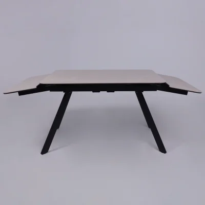 Стол ЛЕОН NEW , керамика 1 кат. 1200(1840)*800, Камень слоновая кость Bayona Ivory/Черный матовый_17