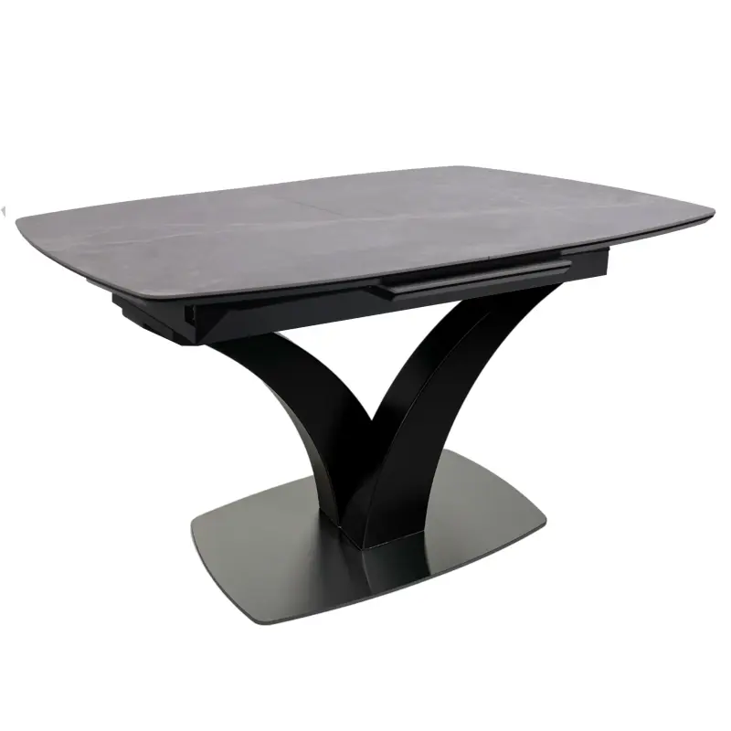 Стол НОТР ДАМ MODERNE, керамика 0 кат. 1400(1800)*850, Камень серый Greys Grey/Черный матовый фотография