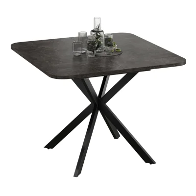 Стол раздвижной ЛИССАБОН Тип 1, 1000(1315)х1001х750, черные опоры/ателье темный_3