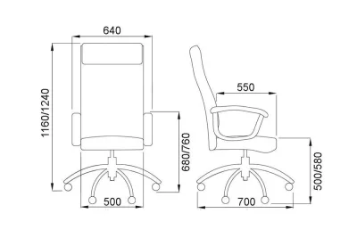 Кресло поворотное LEVADA, CHROME, ECO, (черный)_5
