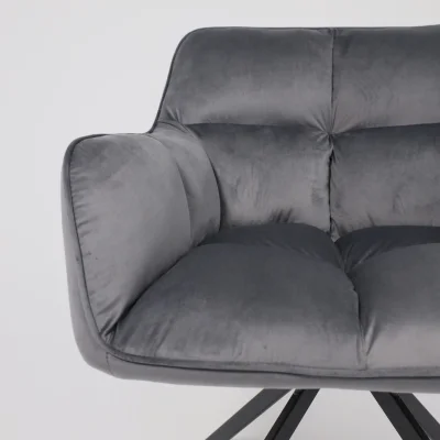 Кресло VIRGINIA, поворотное, велюр, тем.-серый HCJ-40/черный_12