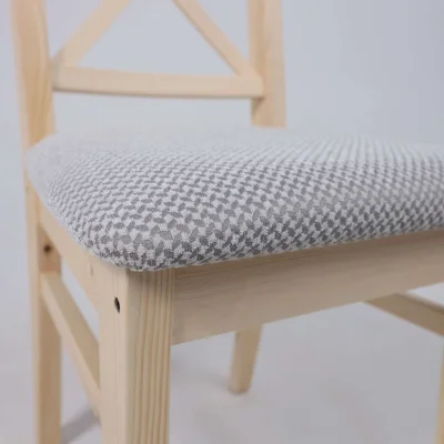 Стул Ингольф, тон 15, прозрачный лак/серая ткань Аризона дождь 149/2_10