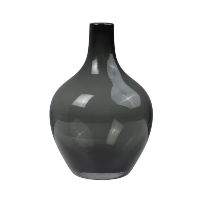 Ваза стеклянная EMBER, дымчатый, 18*29см фотография