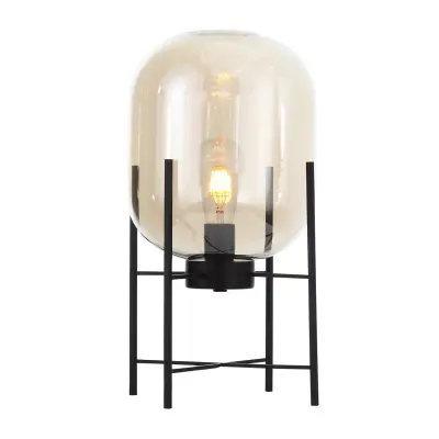 Прикроватная лампа ST-Luce Черный/Коньячный E27 1*40W (из 2-х коробок) БУРАСКА фотография