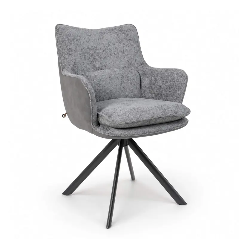 Стул TRUMP-R 360, g22 GRAPHITE шенилл LUX - Graphite замша LUX\черный фотография