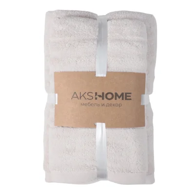 Набор полотенец махровых ZEROTWIST, 2 шт (50*90см+70*140см), жемчужный, Е2022-134 фотография