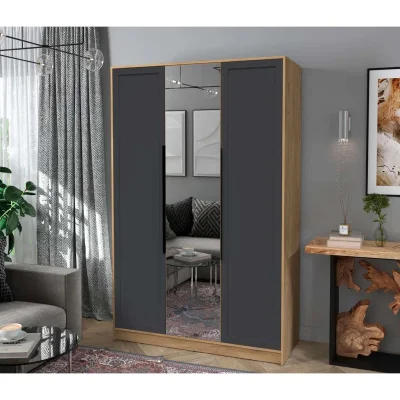 Шкаф КОНЦЕПТ Тренд КТ-Ш3(з), к.Дуб золотой/ф.Пепел  (В2128хШ1360хГ547мм)_2