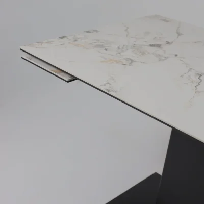 Стол AV 2119, МДФ+керамика, раздвижной 1200 (1800)*800 натуральный, глянцевый GOLD JADE/черный_12