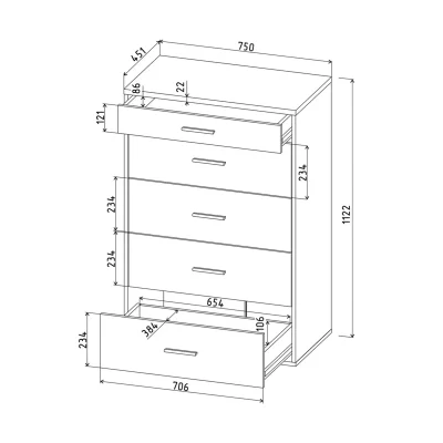 Комод SKILL-57, антрацит_5