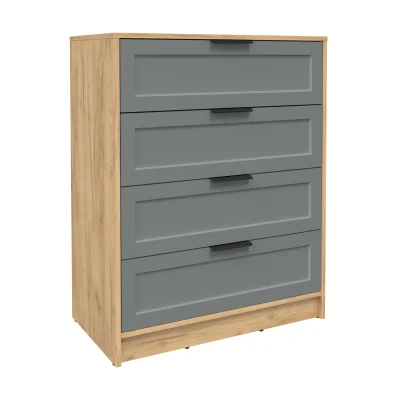 Комод КОНЦЕПТ Тренд КТ-К80, к.Дуб золото/ф.Серый  (В1020хШ800хГ451мм) фотография