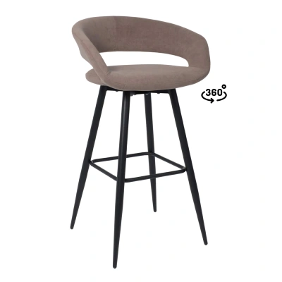 Стул барный BARNY-R 900, b05 LATTE LUX\черный фотография