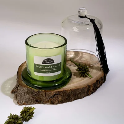 Ароматическая свеча SMOKED WOOD & MAPLE в стекле, Д83 Ш83 В110_2