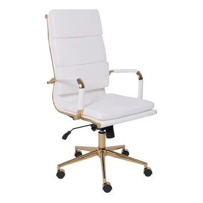 Кресло рабочее INDIGO, белый/золотой фотография