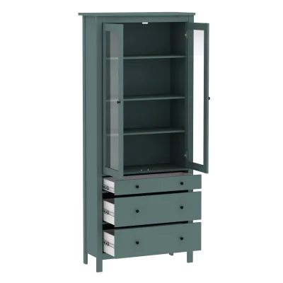 Шкаф с витриной САГА 90, темно-бирюзовый (2.08.07.130.6 RU)_3