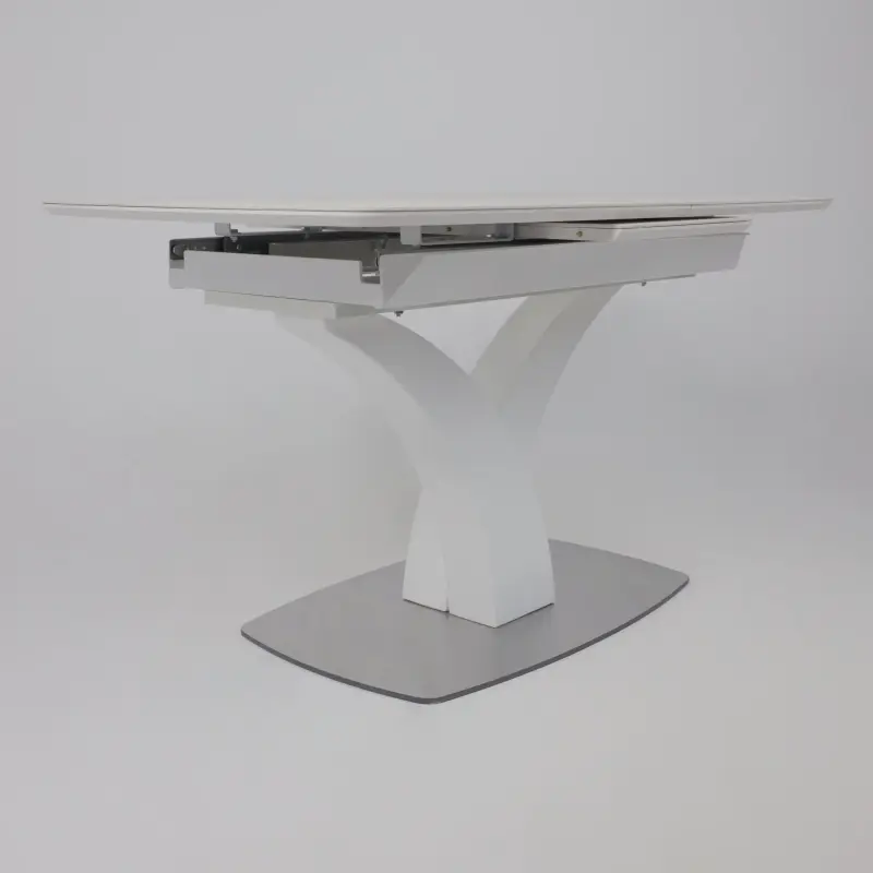 Стол НОТР ДАМ MODERNE, керамика 2 кат. 1400(1800)*850, Камень белый Calacata vagli/Белый Муар_preview_14