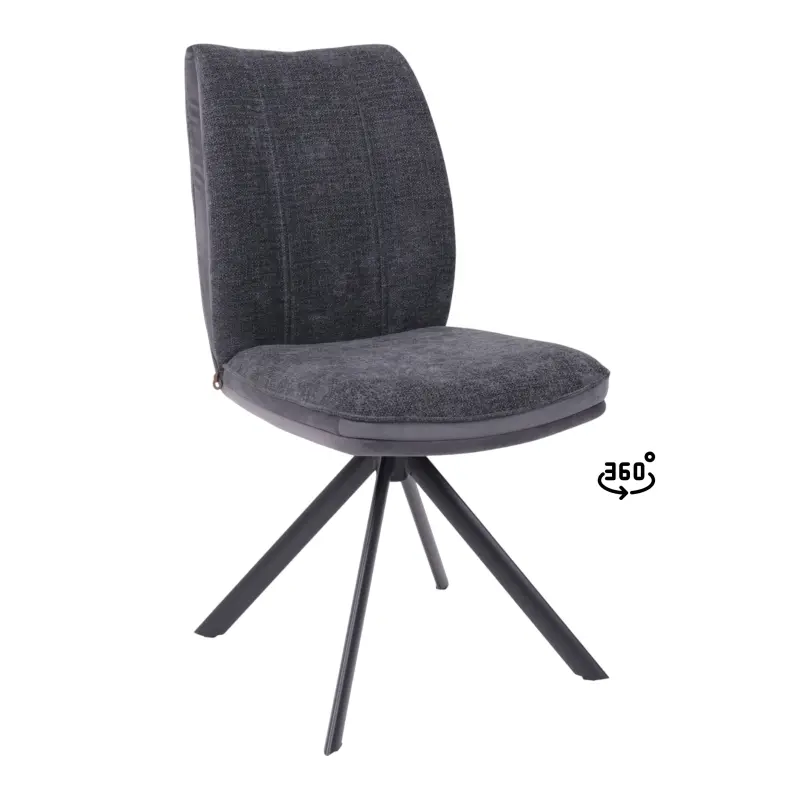 Стул SMART-R 360, g25 ANTRACITE шенилл LUX - d10 HEMATITE LUX\черный фотография