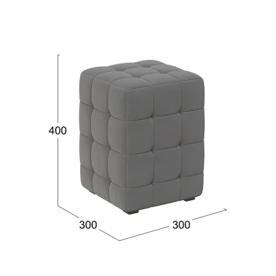 Пуф АРИСТО, велюр серый, 300х300х400_3