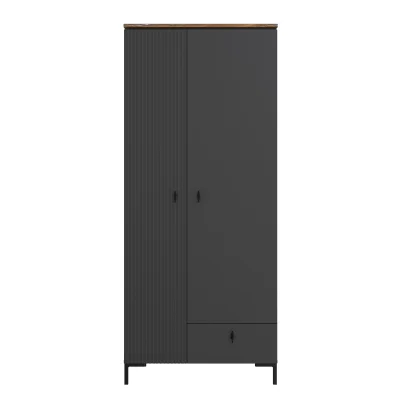 Н.м. "SAN GIMIGNANO" шкаф SZF2D1S, к.Антрацитовый+Дуб нокс/ф.Антрацитовый+Готика_2