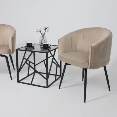 Кресло MELON, поворотное, бежевый велюр/черный_14