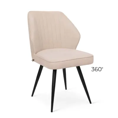 Стул MICHAEL-R1 360, b03 CREAM LUX\черный фотография