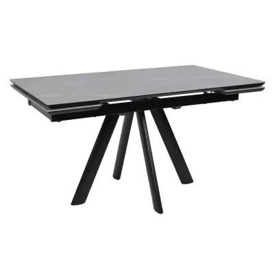 Стол JACK-140, раздвижной 140(30+30)х85, STONE GREY ST CER/Черный фотография