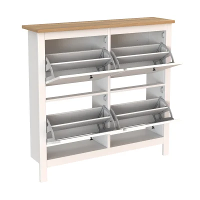 Тумба для обуви САГА 113х108, белая/ясень (2.08.10.180.14 RU)_2