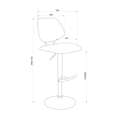 Стул барный JESSY, темно-серая ткань/черный_13