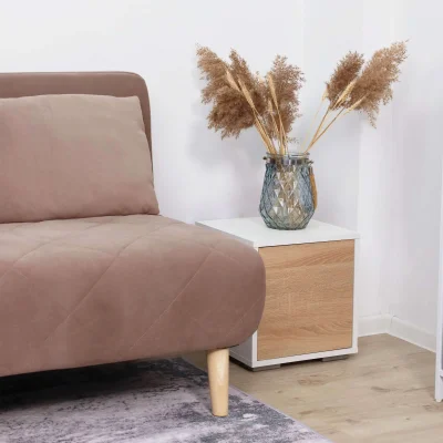 Диван ЭЛЛИ 140, бежевый Велютто люкс 22 / бук_3