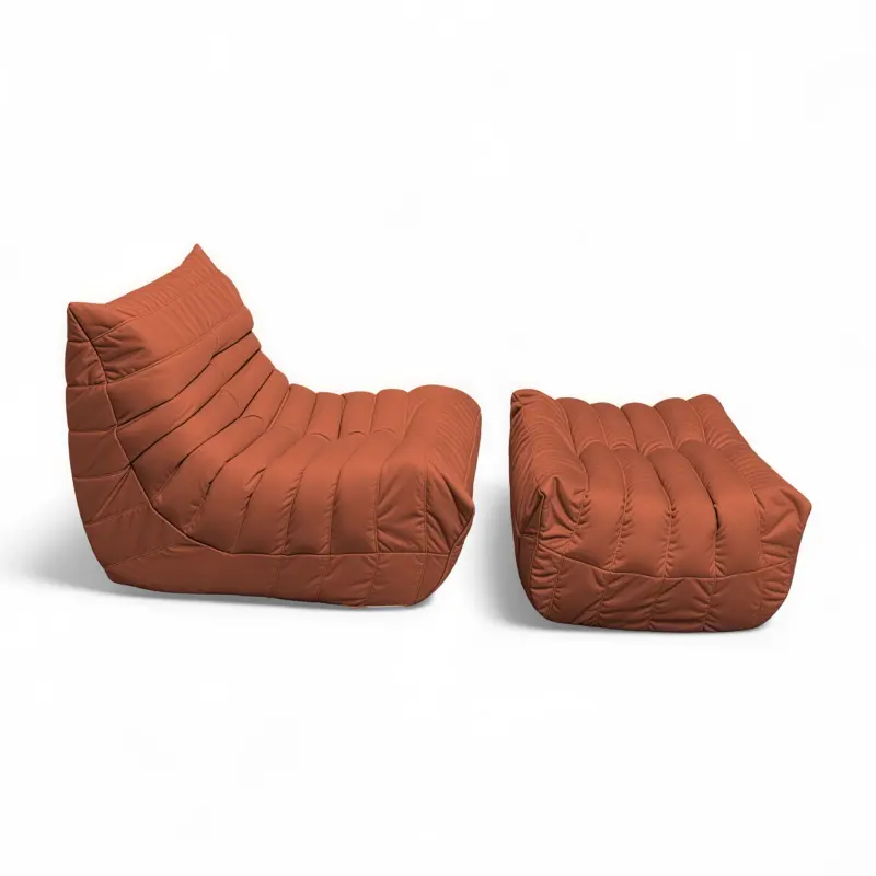 Бескаркасное кресло-пуф Француз BeanBag 90*45 / микровелюр, Морковь_preview_4