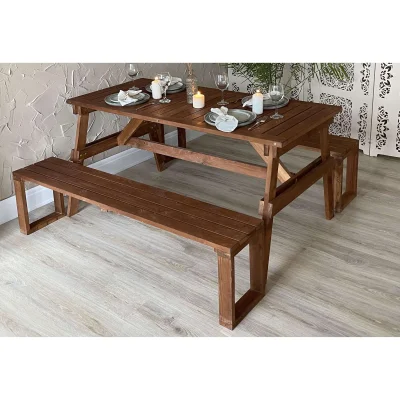 Скамья садовая 1530*290*395 DYATEL, сосна (цвет дуб)_3