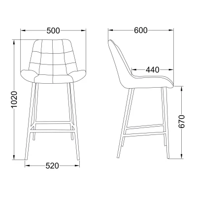 Стул AV 435, полубарный, горчичный бархат/черный_15