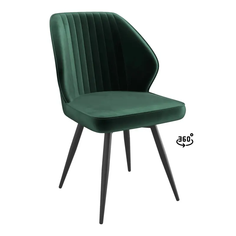 Стул MICHAEL-R1 360, d13 DARK GREEN LUX\черный фотография