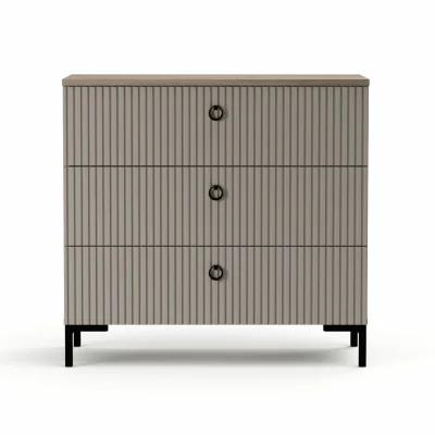 Н.м. "DOMENICA" комод KOM3S, к.Глиняный серый+Дуб сильвержек ореховый/Глиняный серый_2