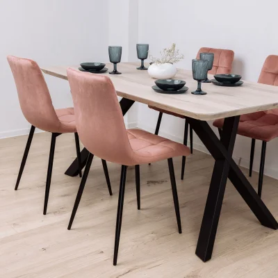 Стул DALLAS, розовый велюр 91/черный_6