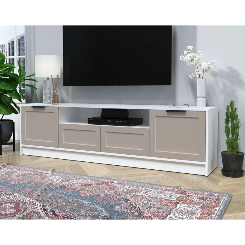 Тумба(ТВ) КОНЦЕПТ Тренд КТ-ТВ4-50, к.Белый/ф.Луна (В495хШ1800хГ355мм)_preview_2