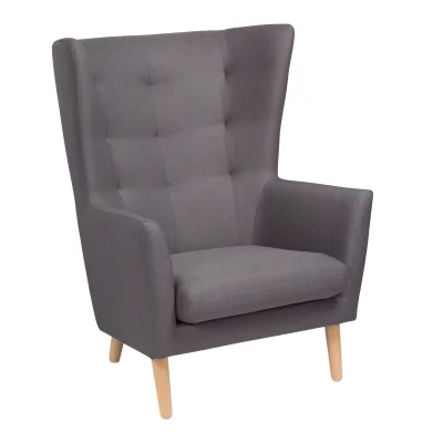 Кресло для отдыха Саари Velutto 32, серый (натуральные опоры) фотография